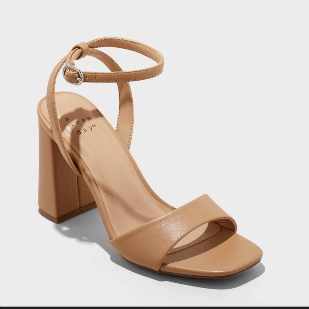 A New Day ankle strap block heels